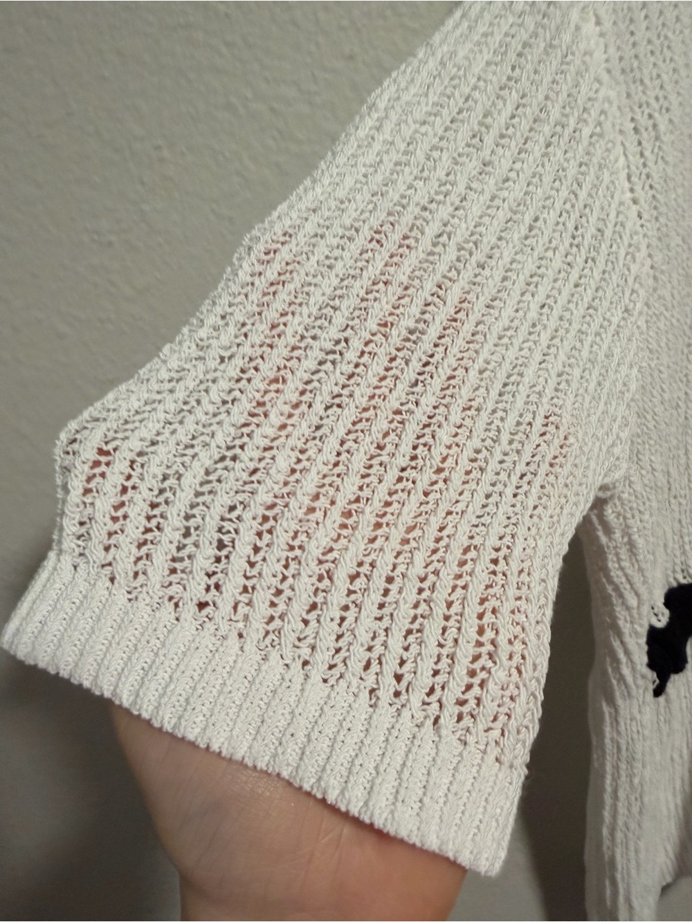 ZARA Coastal Chic Open Knit Tie Waist Sweater Top – Size Medium - Picture 4 of 5